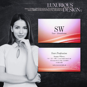 Cartão De Visita Belo Ombre Lilac Cor-de-Rosa Decoração Curvada com