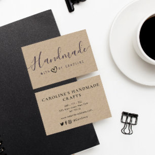 Cartão De Visita belo roteiro Negócios de kraft feitos à mão