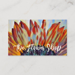 Cartão De Visita Belo Sunflower Floral Florist Garden Código QR