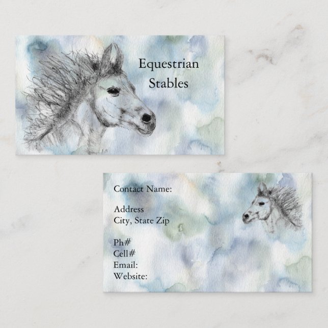 Cartão De Visita Belo treinador de cavalos Boarder Boarder Bu (Frente/Verso)