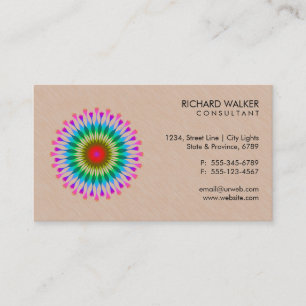 Cartão De Visita Bem-estar de madeira floral da saúde do logotipo