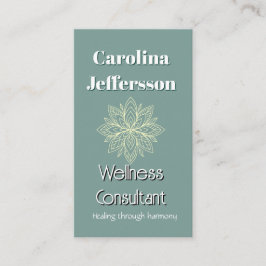 Cartão De Visita Bem-estar do consultor Zen Lotus Teal
