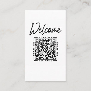 Cartão De Visita Bem-vindo Modelo de código QR e logotipo persona