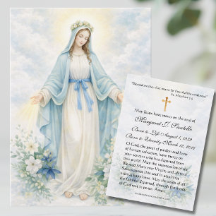 Cartão De Visita Bênção Mãe Maria Memorial de Funeral Católico 