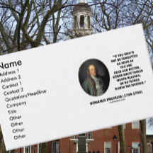 Benjamin Franklin escreve coisas que o valor que