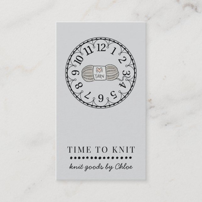 Cartão De Visita Bens de Knit feitos à mão (Frente)