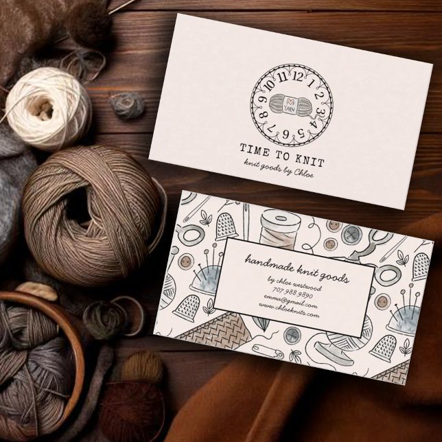 Cartão De Visita Bens de Knit feitos à mão (Criador carregado)