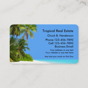 Cartão De Visita Bens imobiliários da praia