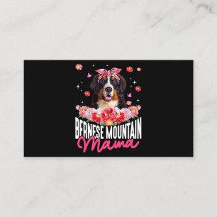 Cartão De Visita Bernese Mountain Mama Flor Bandana Cachorro Mot