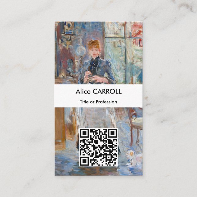 Cartão De Visita Berthe Morisot - Na Sala de Jantar - Código QR (Frente)
