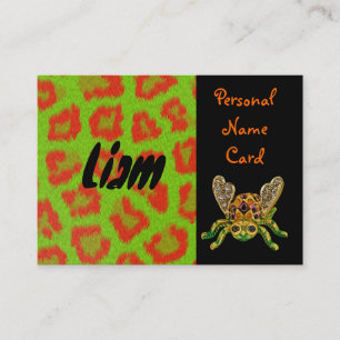 Cartão De Visita Besouro Verde da placa de nome pessoal do perfil
