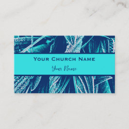 Cartão De Visita Bíblia da Natureza Turquesa Moderna Verse Matthew