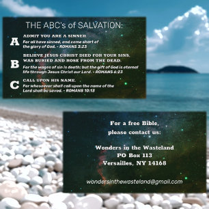 Cartão De Visita Bíblia de Romans Road KJV do Christian Gospel ABC