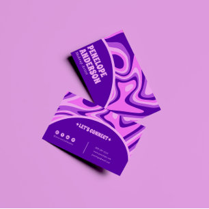 Cartão De Visita Bicho de Abstrato cor-de-rosa-azul-Elegante