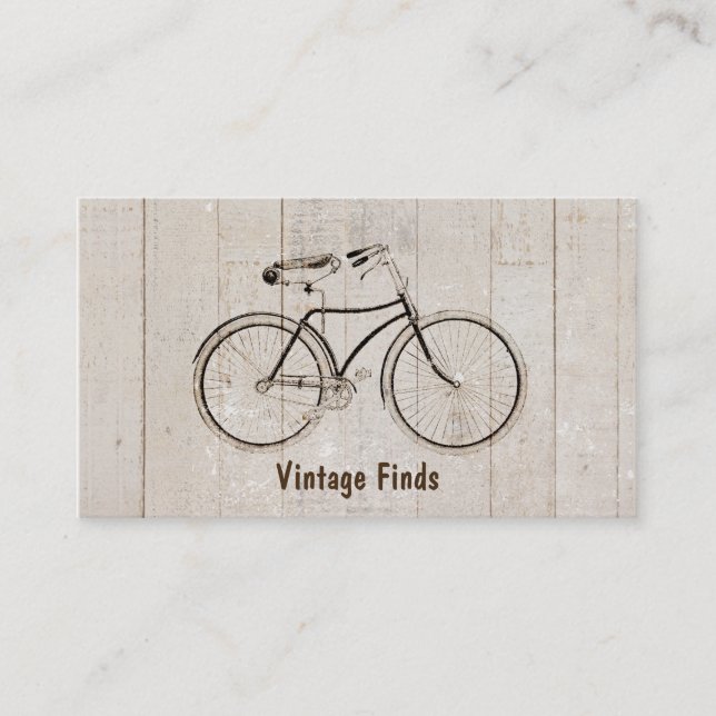 Cartão de Visita Bicicleta Antiga Rústica País (Frente)