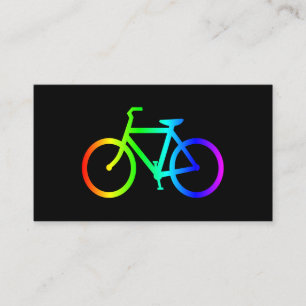 Cartão De Visita Bicicleta Arco-íris Preta e Neon