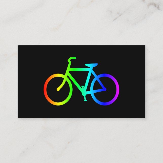 Cartão De Visita Bicicleta Arco-íris Preta e Neon (Frente)