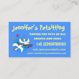 Cartão De Visita Bicicleta de pássaros engraçados