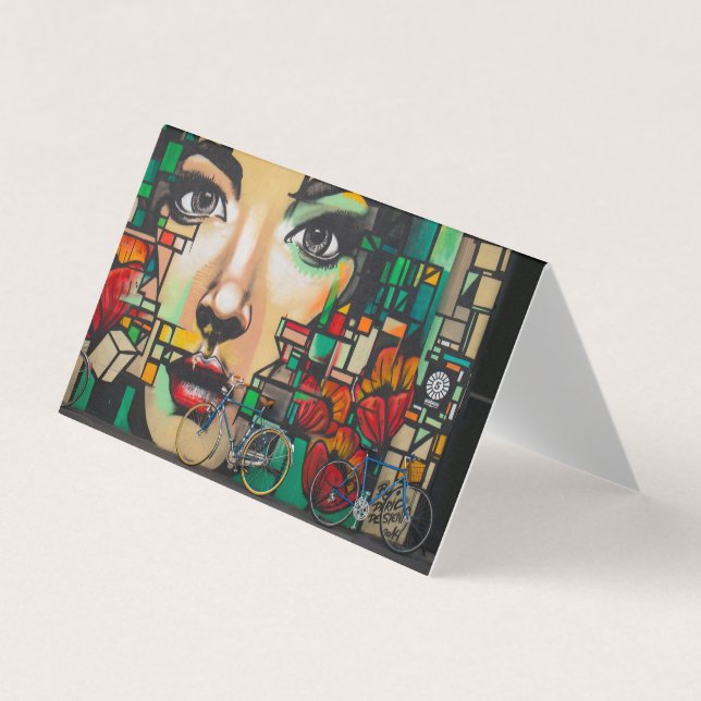 Cartão De Visita Bicicletas na parede do Grafite (Frente)