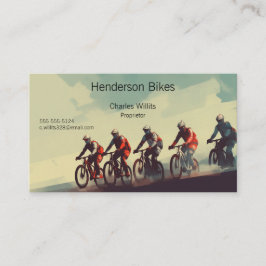Cartão De Visita Bicicletas numa estrada de terra