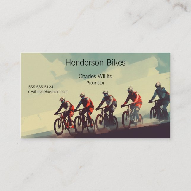 Cartão De Visita Bicicletas numa estrada de terra (Frente)