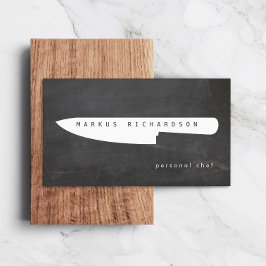 Cartão De Visita Big Chef Knife Logo 2 para Chef Pessoal, Catering