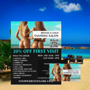 Cartão De Visita Bikini Models, Tanning Salon