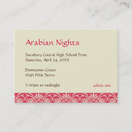 Cartão De Visita Bilhete de admissão baile de formatura vermelho-ar