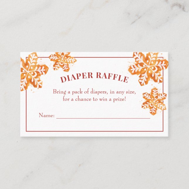 Cartão De Visita Bilhete de Fralda de Biscoito de Natal Raffle (Frente)