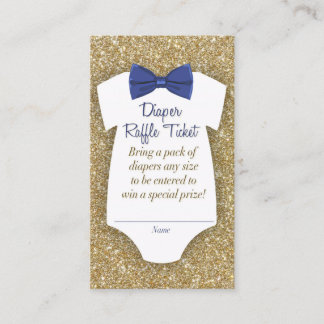 Cartão De Visita Bilhete de Fralda de Bowtie Chá de fraldas Raffle