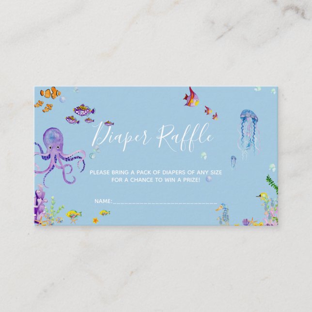 Cartão De Visita Bilhete de fralda de chá de fraldas bonito (Frente)