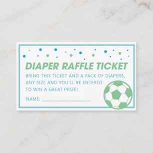 Cartão De Visita Bilhete de Fralda de Futebol Verde Raffle
