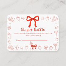 Bilhete de rifa de fralda Coquette Pizza