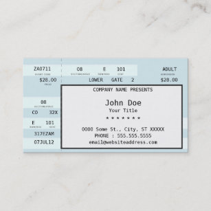 Cartão De Visita bilhete do concerto