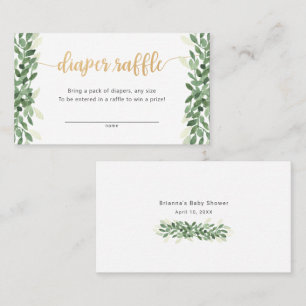 Cartão De Visita Bilhete simples de fralda de Caligrafia