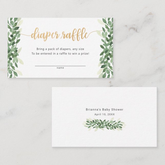 Cartão De Visita Bilhete simples de fralda de Caligrafia (Frente/Verso)