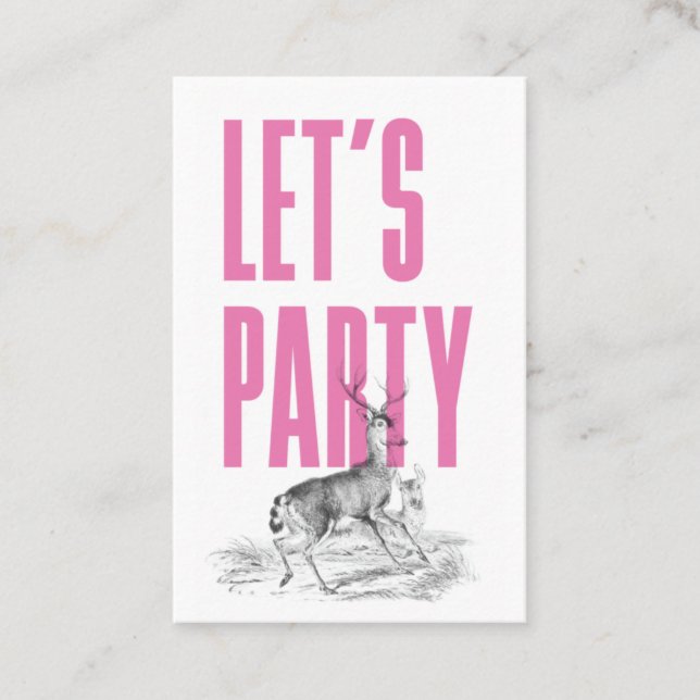 Cartão De Visita Bilhete Vintage Deer (Frente)