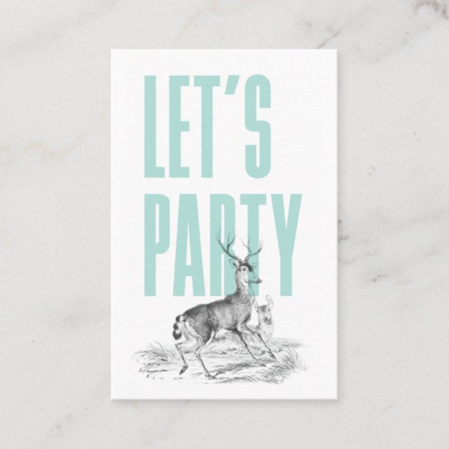 Cartão De Visita Bilhete Vintage Deer (Frente)