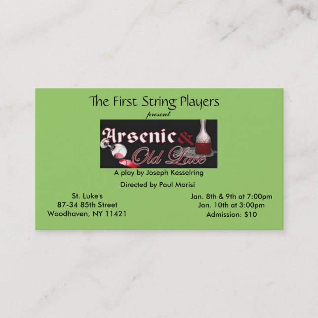 Cartão De Visita bilhetes (Frente)