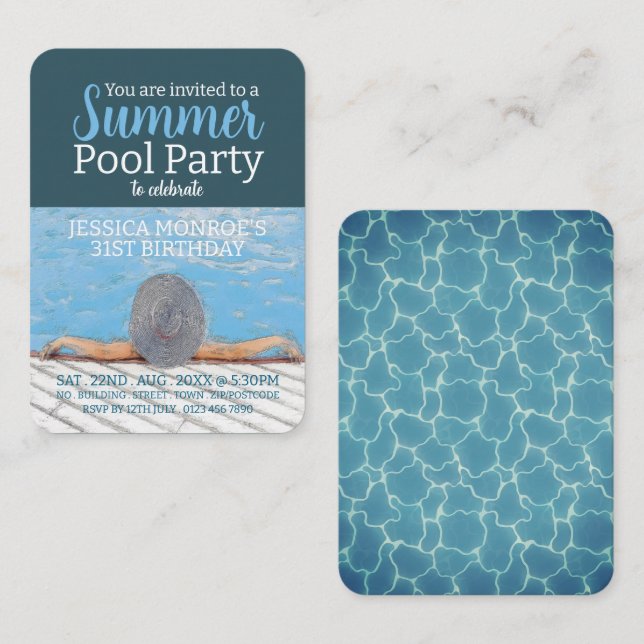 Cartão De Visita Bilhetes de mão de aniversário do Partido da Pisci (Frente/Verso)