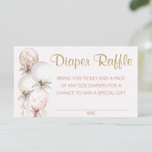 Bilhetes de Rifa de Fralda de Balão de Menina