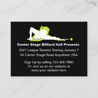 Cartão De Visita Billiard Hall Promotional Business Cards 