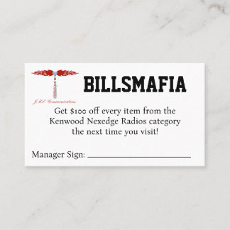Cartão De Visita BILLSMAFIA Coupon