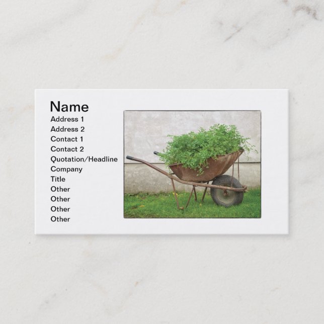Cartão De Visita Bio Wheelbarow (Frente)