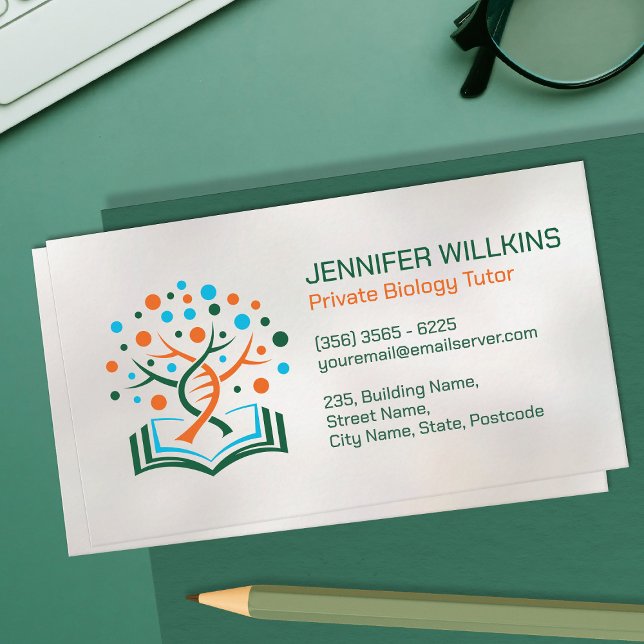 Cartão De Visita Biology Science Tutoring Services - DNA Tree (Criador carregado)