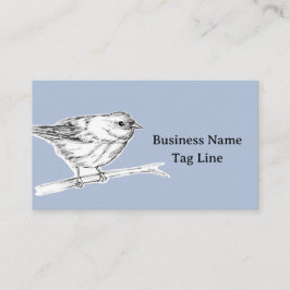 Cartão De Visita Bird Ink Drawing Blue Gray Nature Wildlife