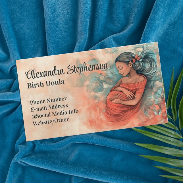Cartão De Visita Birth Doula Mother Baby Art Natural Birthing  (birth doula business cards
)