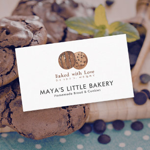 Cartão De Visita Biscoito de Chocolate em Aquarela Fofa