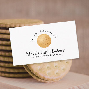 Cartão De Visita Biscoito Rústico de Biscoito Aquarela Padaria