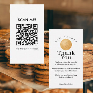 Cartão De Visita Biscoito Rústico Deixe uma Avaliação QR Code